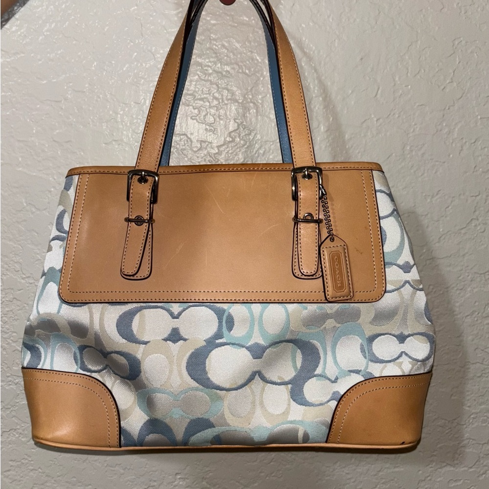 Coach Y2K optic blue tote